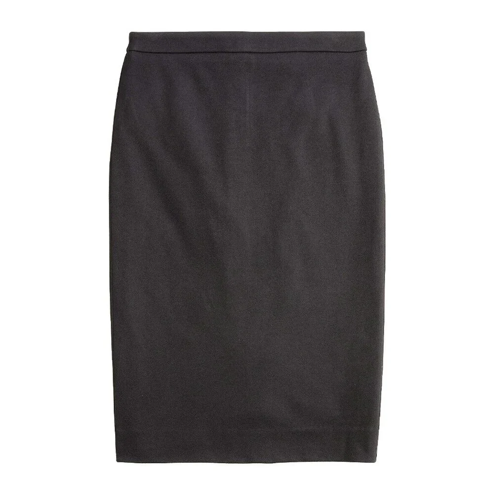 NWT J.Crew No. 2 Pencil in Black Stretch Twill Skirt 6